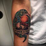 Пример тату с яблоком и змеей 03.03.2021 №024 - snake with apple tattoo - tatufoto.com
