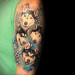 Тату с собакой породы Хаски 08.03.2021 №010 - husky tattoo - tatufoto.com