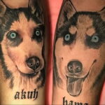 Тату с собакой породы Хаски 08.03.2021 №036 - husky tattoo - tatufoto.com