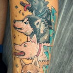 Тату с собакой породы Хаски 08.03.2021 №040 - husky tattoo - tatufoto.com