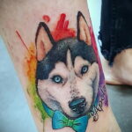 Фото Рисунка тату с собакой породы Хаски 08.03.2021 №023 - husky tattoo - tatufoto.com