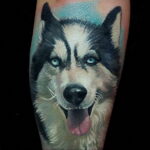 Фото Рисунка тату с собакой породы Хаски 08.03.2021 №025 - husky tattoo - tatufoto.com