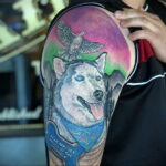 Фото Рисунка тату с собакой породы Хаски 08.03.2021 №075 - husky tattoo - tatufoto.com