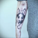 Фото Рисунка тату с собакой породы Хаски 08.03.2021 №087 - husky tattoo - tatufoto.com