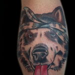 Фото Рисунка тату с собакой породы Хаски 08.03.2021 №096 - husky tattoo - tatufoto.com