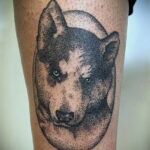 Фото Рисунка тату с собакой породы Хаски 08.03.2021 №099 - husky tattoo - tatufoto.com