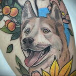 Фото Рисунка тату с собакой породы Хаски 08.03.2021 №105 - husky tattoo - tatufoto.com