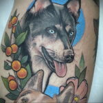 Фото Рисунка тату с собакой породы Хаски 08.03.2021 №106 - husky tattoo - tatufoto.com
