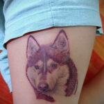Фото Рисунка тату с собакой породы Хаски 08.03.2021 №126 - husky tattoo - tatufoto.com