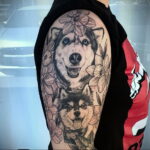 Фото Рисунка тату с собакой породы Хаски 08.03.2021 №138 - husky tattoo - tatufoto.com