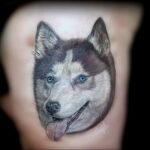 Фото Рисунка тату с собакой породы Хаски 08.03.2021 №145 - husky tattoo - tatufoto.com