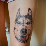 Фото Рисунка тату с собакой породы Хаски 08.03.2021 №155 - husky tattoo - tatufoto.com