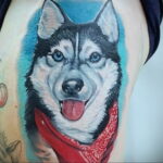 Фото Рисунка тату с собакой породы Хаски 08.03.2021 №159 - husky tattoo - tatufoto.com