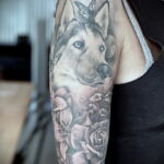 Фото Рисунка тату с собакой породы Хаски 08.03.2021 №162 - husky tattoo - tatufoto.com