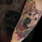 Фото Рисунка тату с собакой породы Хаски 08.03.2021 №169 - husky tattoo - tatufoto.com