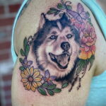 Фото Рисунка тату с собакой породы Хаски 08.03.2021 №172 - husky tattoo - tatufoto.com