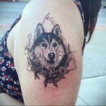 Фото Рисунка тату с собакой породы Хаски 08.03.2021 №173 - husky tattoo - tatufoto.com