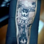 Фото Рисунка тату с собакой породы Хаски 08.03.2021 №178 - husky tattoo - tatufoto.com