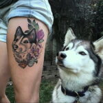 Фото Рисунка тату с собакой породы Хаски 08.03.2021 №181 - husky tattoo - tatufoto.com