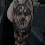 Фото Рисунка тату с собакой породы Хаски 08.03.2021 №183 - husky tattoo - tatufoto.com