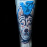 Фото Рисунка тату с собакой породы Хаски 08.03.2021 №196 - husky tattoo - tatufoto.com