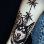 Фото Рисунка тату с собакой породы Хаски 08.03.2021 №232 - husky tattoo - tatufoto.com