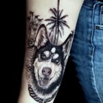 Фото Рисунка тату с собакой породы Хаски 08.03.2021 №233 - husky tattoo - tatufoto.com