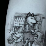 Фото Рисунка тату с собакой породы Хаски 08.03.2021 №253 - husky tattoo - tatufoto.com