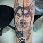 Фото Рисунка тату с собакой породы Хаски 08.03.2021 №254 - husky tattoo - tatufoto.com
