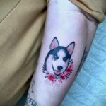 Фото Рисунка тату с собакой породы Хаски 08.03.2021 №265 - husky tattoo - tatufoto.com