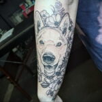 Фото Рисунка тату с собакой породы Хаски 08.03.2021 №272 - husky tattoo - tatufoto.com