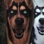 Фото Рисунка тату с собакой породы Хаски 08.03.2021 №282 - husky tattoo - tatufoto.com