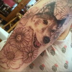 Фото Рисунка тату с собакой породы Хаски 08.03.2021 №314 - husky tattoo - tatufoto.com