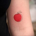 Фото пример рисунка татуировки с яблоком 03.03.2021 №001 - apple tattoo - tatufoto.com