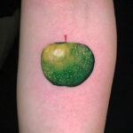 Фото пример рисунка татуировки с яблоком 03.03.2021 №116 - apple tattoo - tatufoto.com