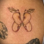 Фото пример рисунка татуировки с яблоком 03.03.2021 №117 - apple tattoo - tatufoto.com