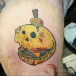 Фото рисунка татуировки с гамбургером 26.03.2021 №017 - burger tattoo - tatufoto.com