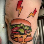Фото рисунка татуировки с гамбургером 26.03.2021 №026 - burger tattoo - tatufoto.com