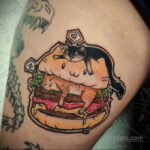 Фото рисунка татуировки с гамбургером 26.03.2021 №047 - burger tattoo - tatufoto.com