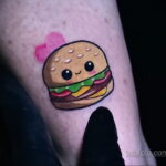 Фото рисунка татуировки с гамбургером 26.03.2021 №062 - burger tattoo - tatufoto.com