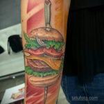 Фото рисунка татуировки с гамбургером 26.03.2021 №066 - burger tattoo - tatufoto.com