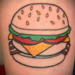 Фото рисунка татуировки с гамбургером 26.03.2021 №073 - burger tattoo - tatufoto.com
