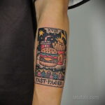 Фото рисунка татуировки с гамбургером 26.03.2021 №074 - burger tattoo - tatufoto.com