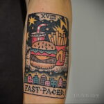 Фото рисунка татуировки с гамбургером 26.03.2021 №075 - burger tattoo - tatufoto.com