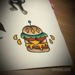 Фото рисунка татуировки с гамбургером 26.03.2021 №078 - burger tattoo - tatufoto.com