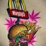 Фото рисунка татуировки с гамбургером 26.03.2021 №091 - burger tattoo - tatufoto.com