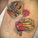 Фото рисунка татуировки с гамбургером 26.03.2021 №096 - burger tattoo - tatufoto.com