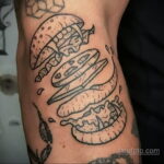 Фото рисунка татуировки с гамбургером 26.03.2021 №104 - burger tattoo - tatufoto.com