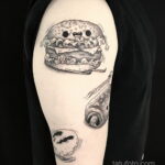 Фото рисунка татуировки с гамбургером 26.03.2021 №113 - burger tattoo - tatufoto.com