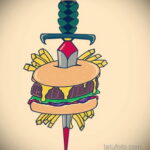 Фото рисунка татуировки с гамбургером 26.03.2021 №115 - burger tattoo - tatufoto.com